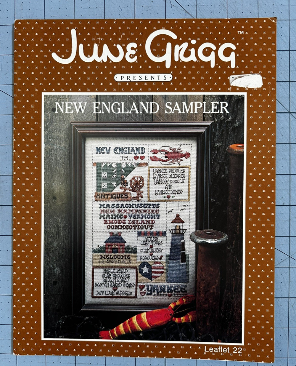 June Grigg New England Sampler cross stitch chart Leaflet 22